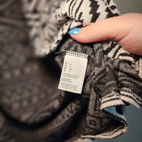 Geometric Print Cardigan‎ Open Front Duster Lightweight Sweater - Picture 5 of 7